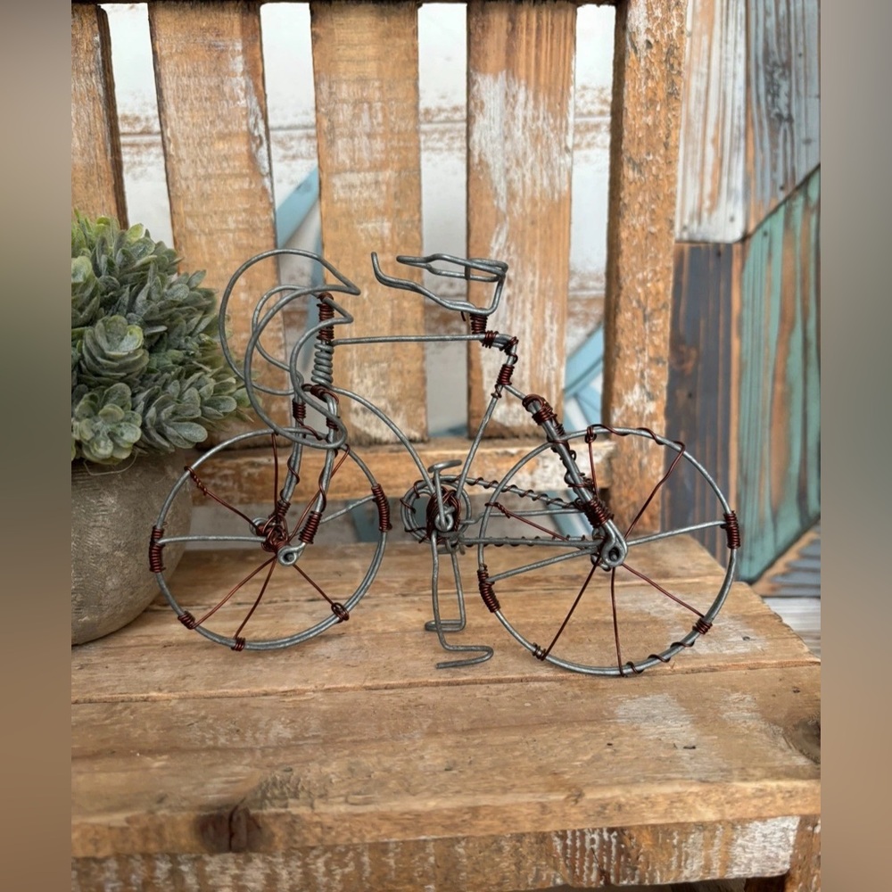 RARE One/of-a-kind Vintage Handcrafted Miniature Metal Bicycle